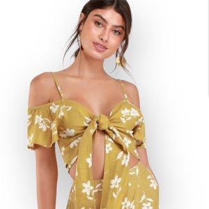 Yellow floral drop top